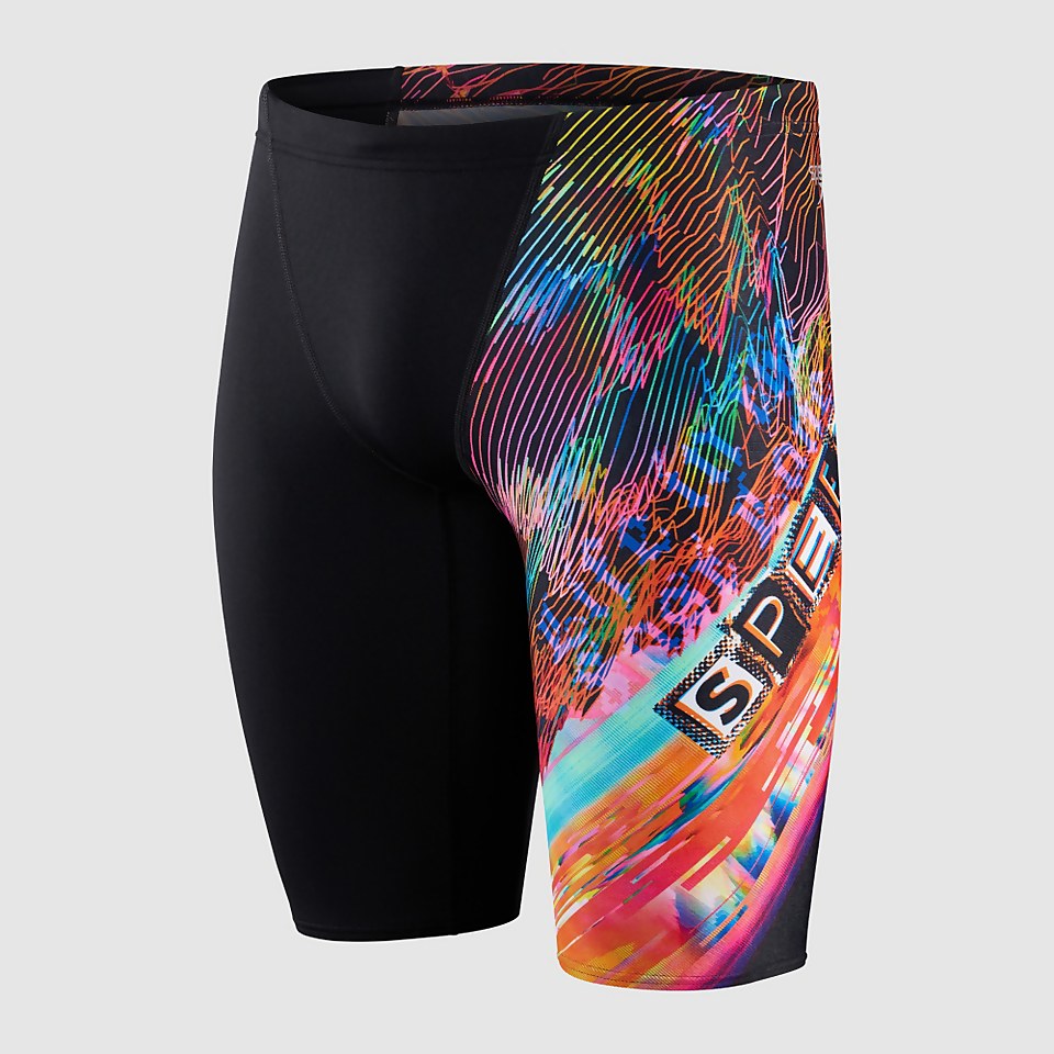 Men's Placement V-Cut Jammer Black/Orange