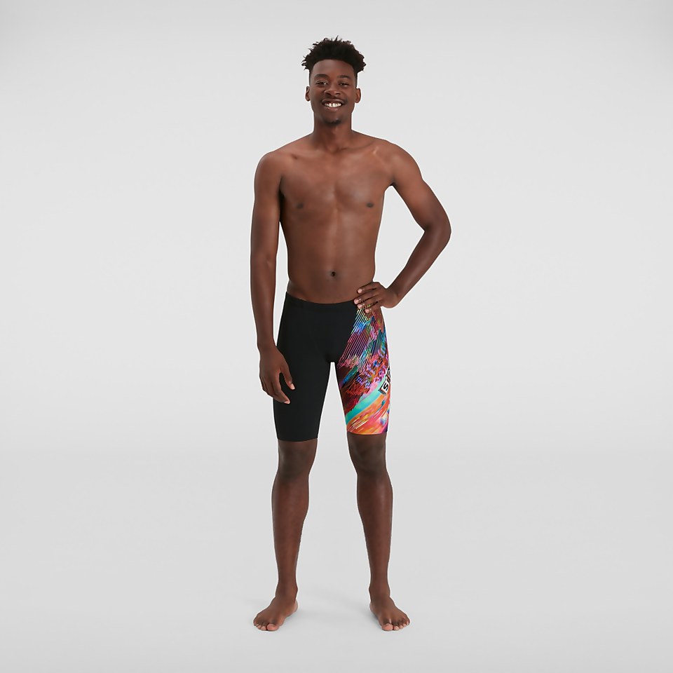 Men's Placement V-Cut Jammer Black/Orange