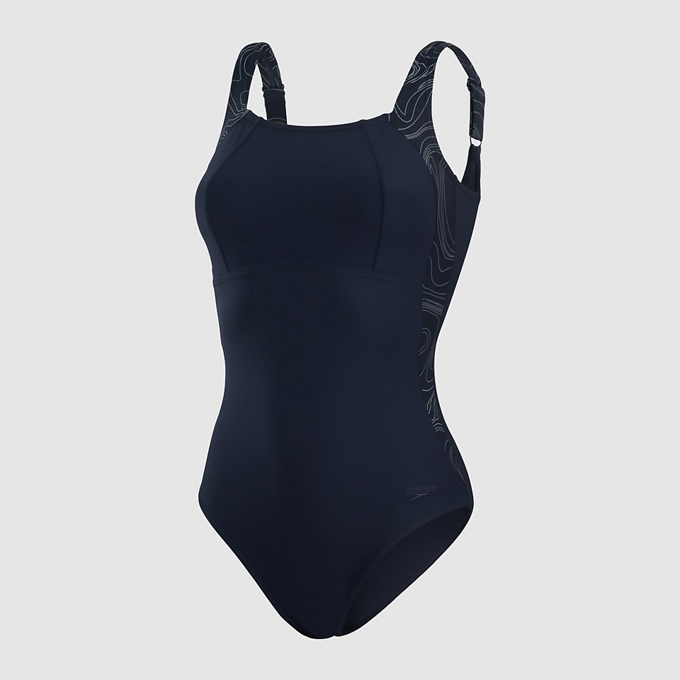 Maillot de bain Femme Lunalustre imprimé bleu marine/gris