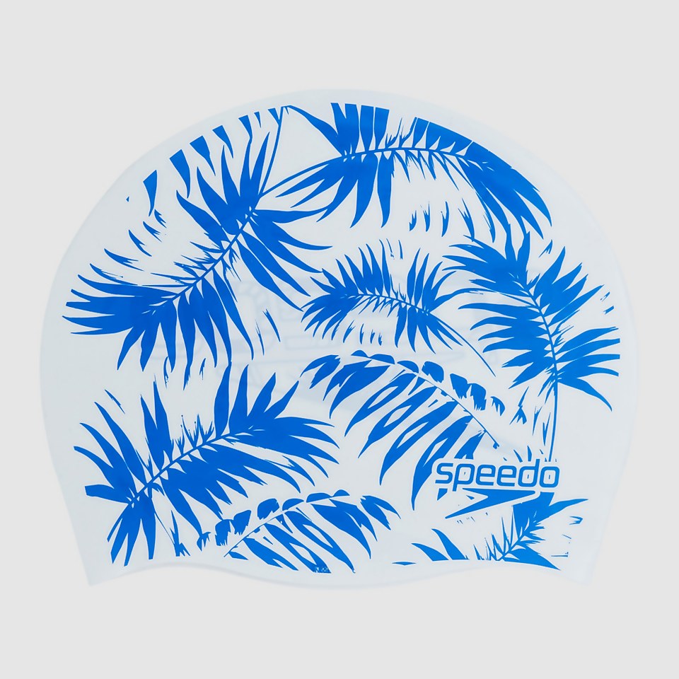 Wende Silikon Badekappe Weiß/Blau für Kinder