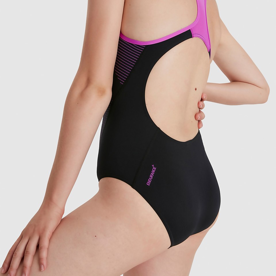 Damen Placement Medalist Badeanzug Schwarz/Pink