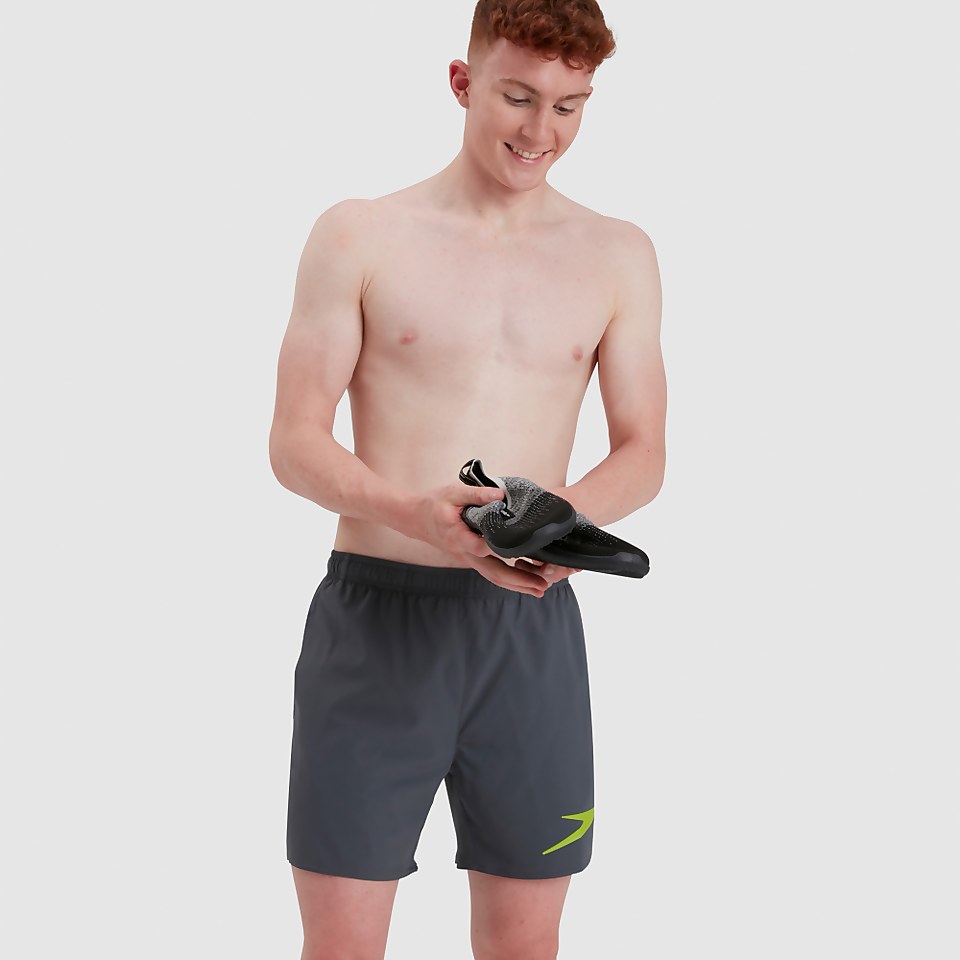 Herren Sport Logo 16" Badeshorts Grau/Grün