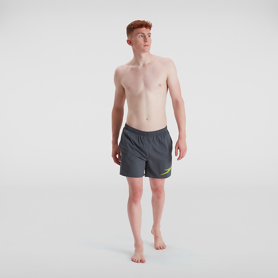 Herren Sport Logo 16" Badeshorts Grau/Grün