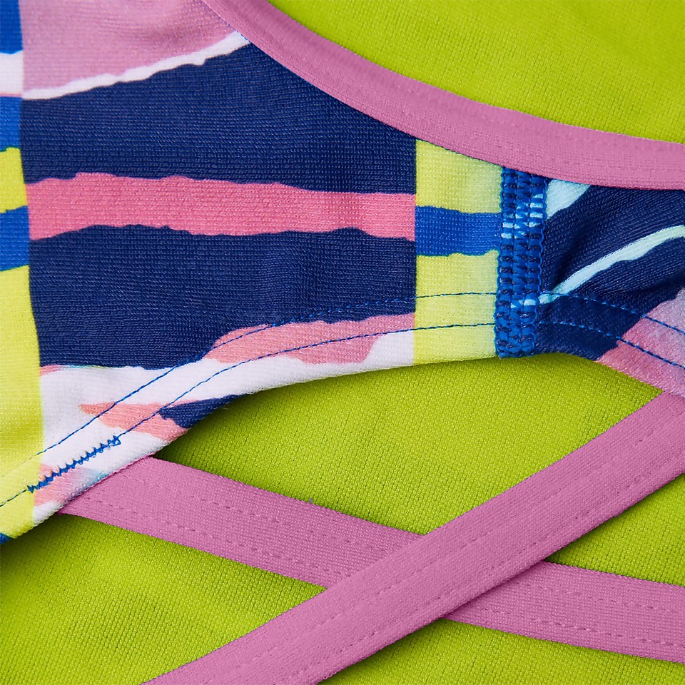 Women's Rainbow Ripple Freestyler Swimsuit White/Blue
