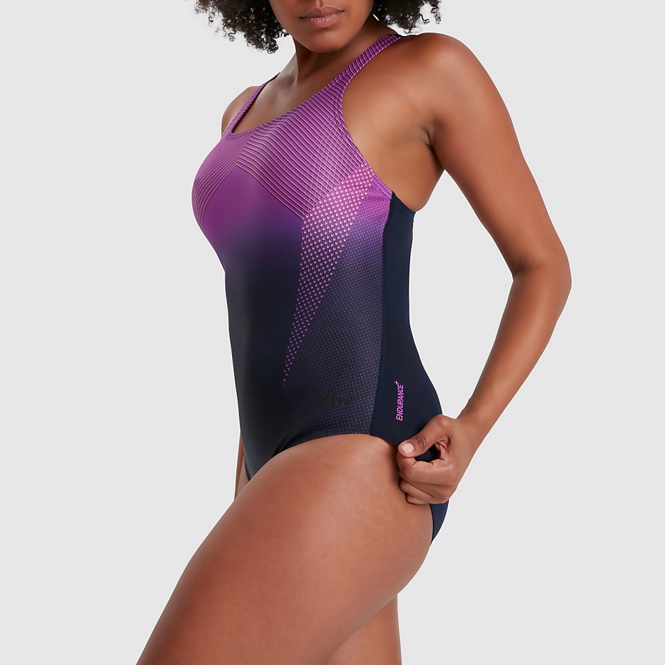 Maillot de bain Femme Placement Medalist bleu marine/rose