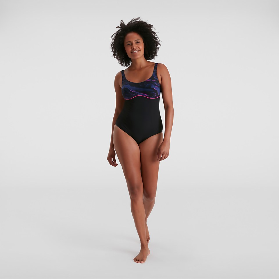 Maillot de bain Femme Contourlustre Printed noir/rose