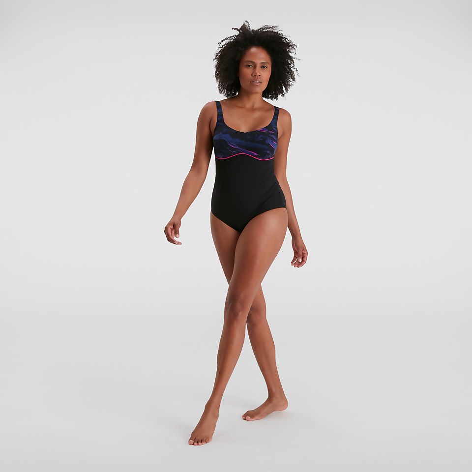 Maillot de bain Femme Contourlustre Printed noir/rose