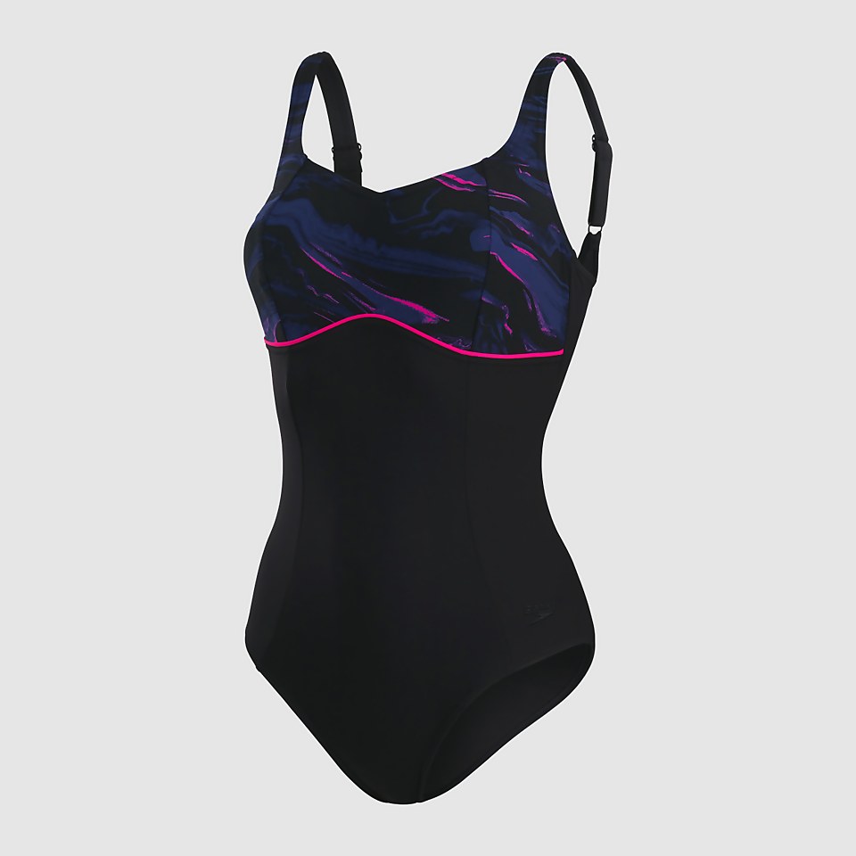 Maillot de bain Femme Contourlustre Printed noir/rose