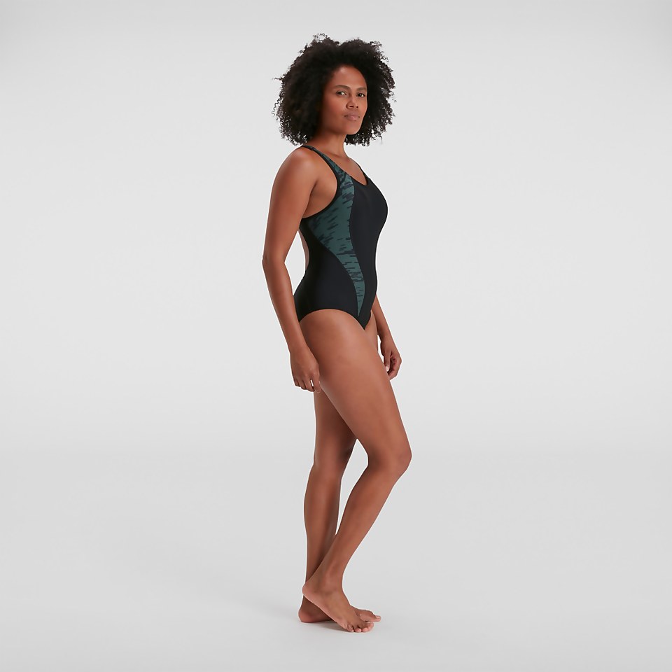 Maillot de bain Femme Panel Laneback noir/vert
