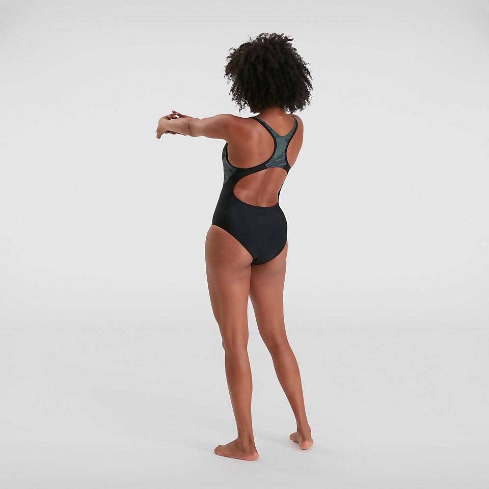 Maillot de bain Femme Panel Laneback noir/vert