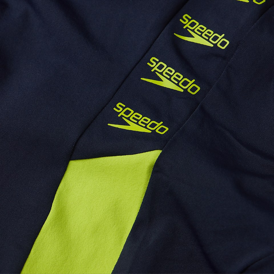 Women's Boom Logo Splice Muscleback Swimsuit Navy/Green
