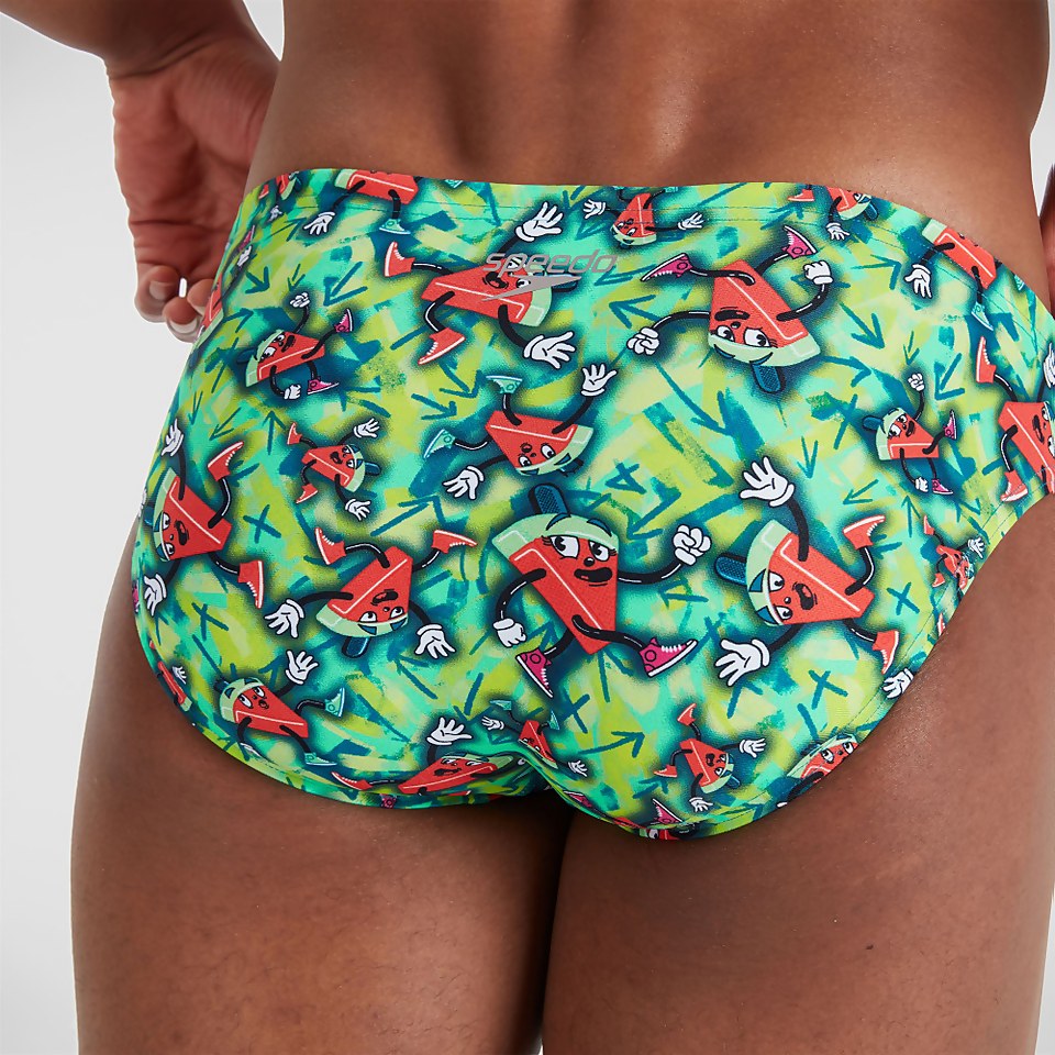 Men's Allover 5cm Brief Green/Pink