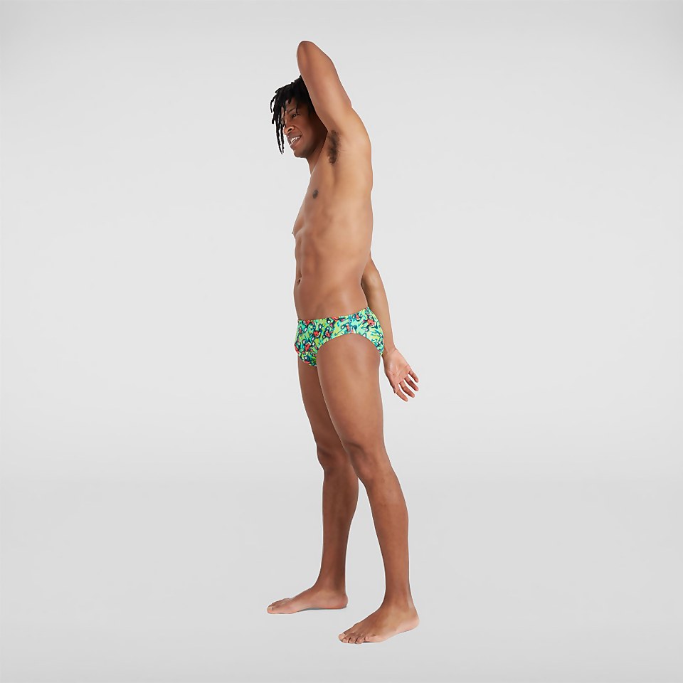 Men's Allover 5cm Brief Green/Pink