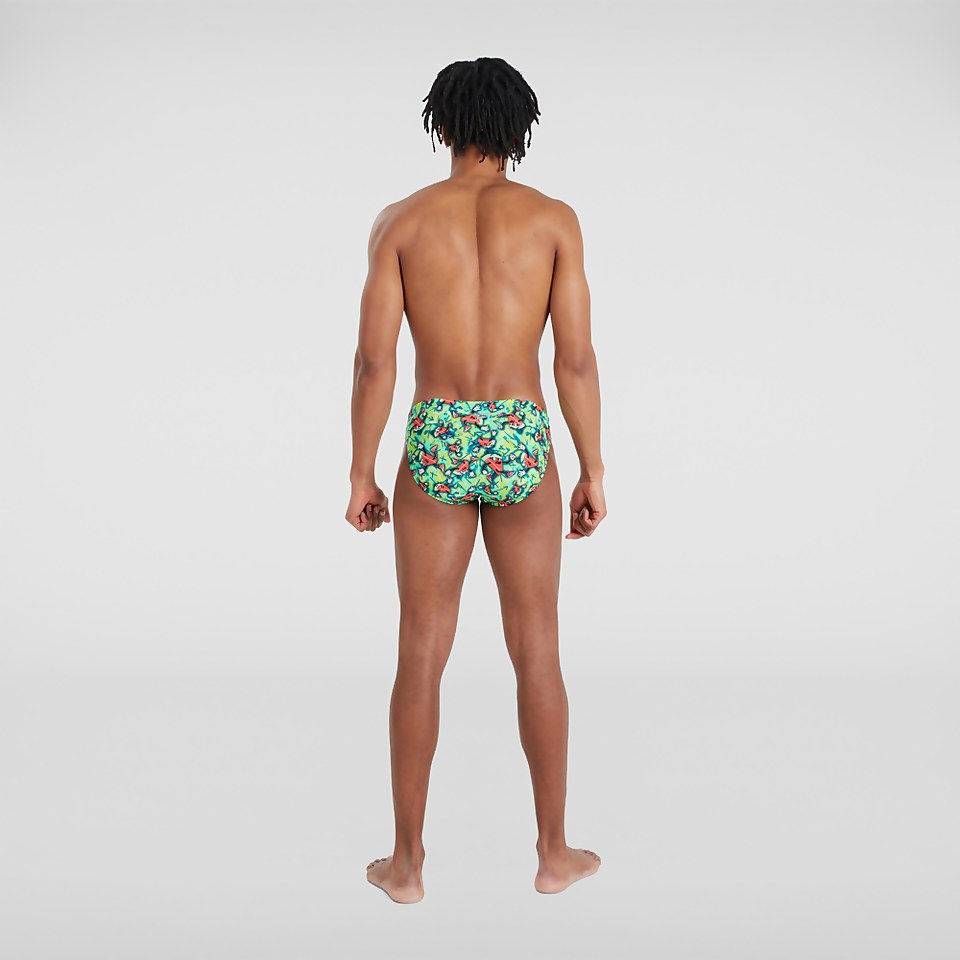 Men's Allover 5cm Brief Green/Pink