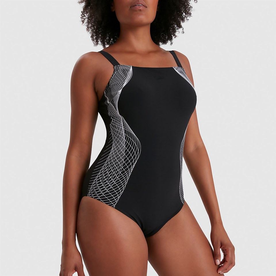 Women's Crystallux Printed Swimsuit Black/White