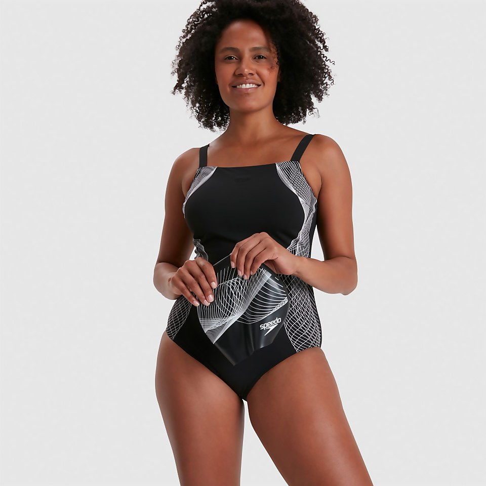 Women's Crystallux Printed Swimsuit Black/White