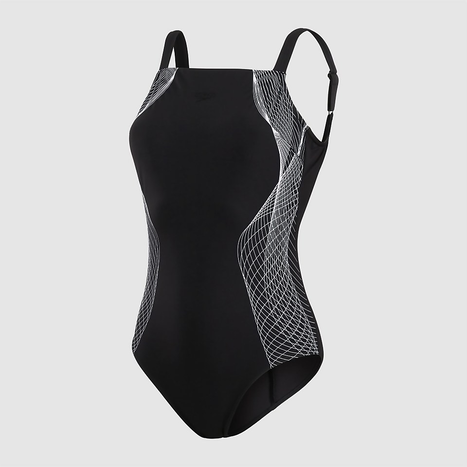 Women's Crystallux Printed Swimsuit Black/White