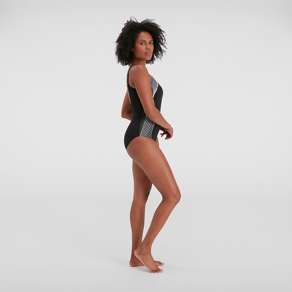 Women's Crystallux Printed Swimsuit Black/White