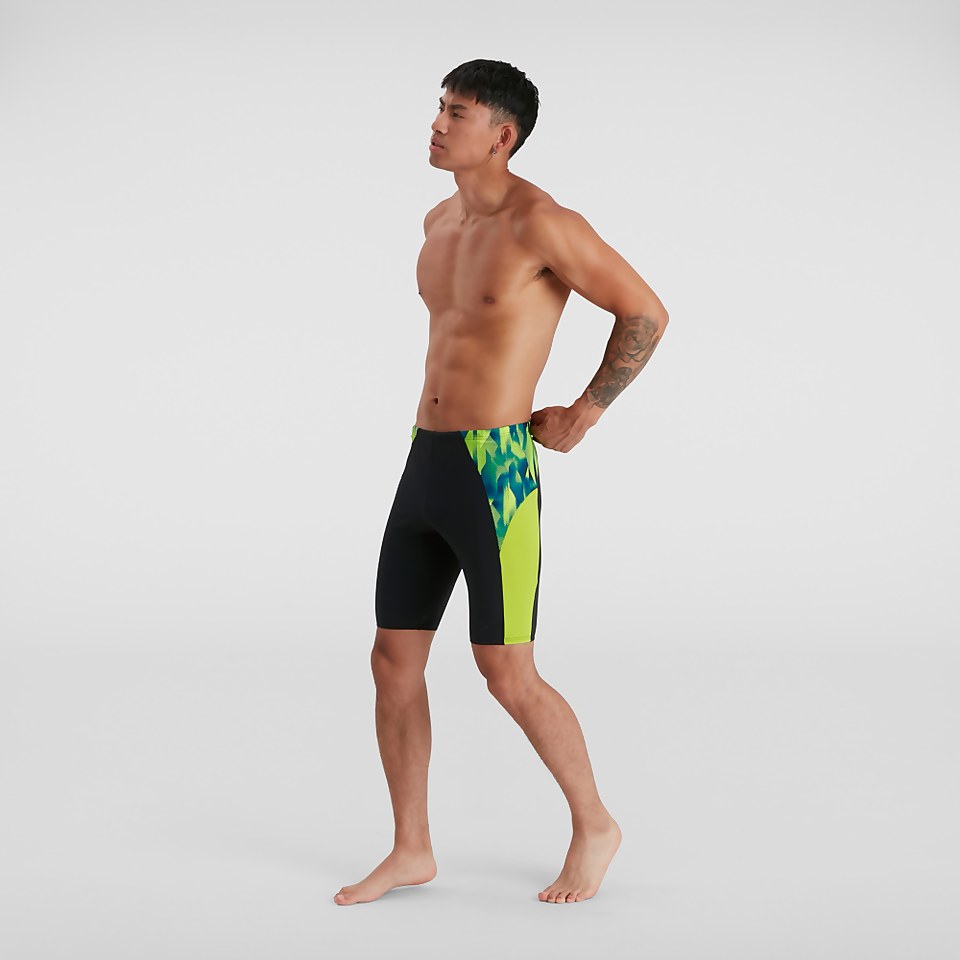 Herren Eco Endurance+ Splice Schwimmhose Schwarz/Grün
