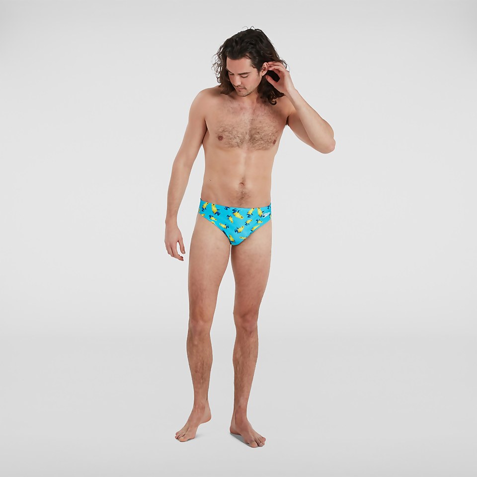 Herren Escape 5 cm Badehose Gelb/Blau