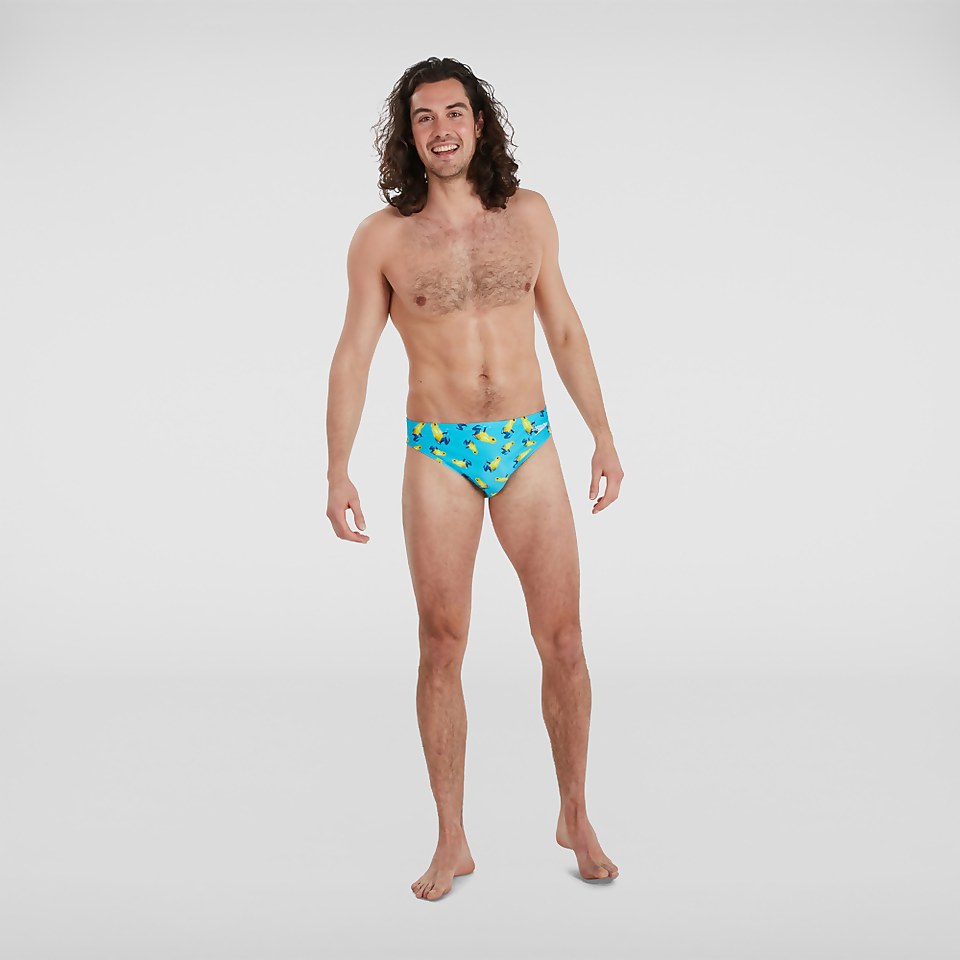 Herren Escape 5 cm Badehose Gelb/Blau
