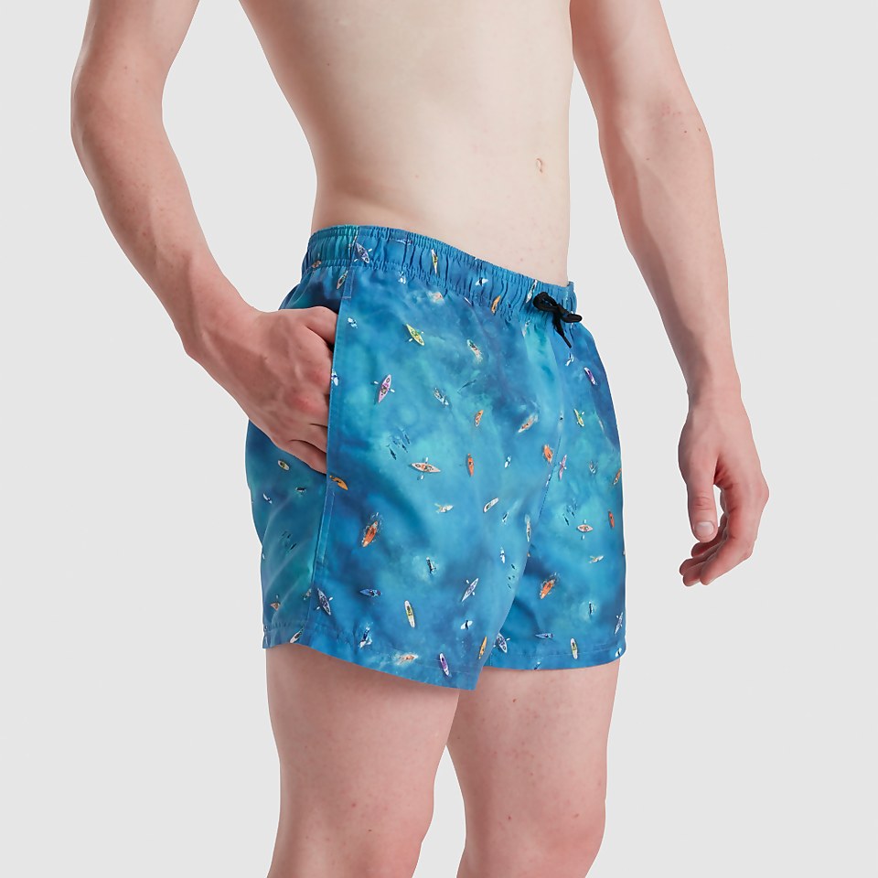 Herren Digital Printed Leisure 14" Badeshorts Blau