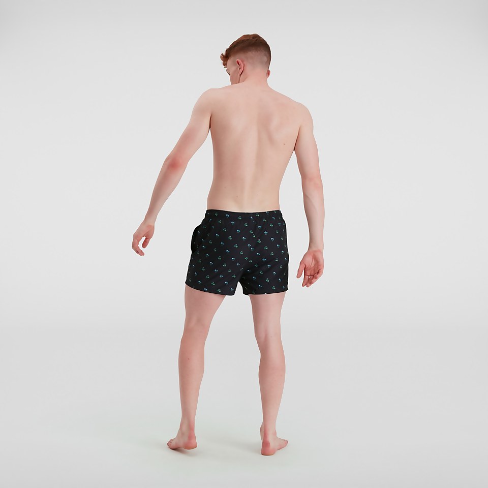 Men's Print Leisure 14" Swim Short Black/Blue