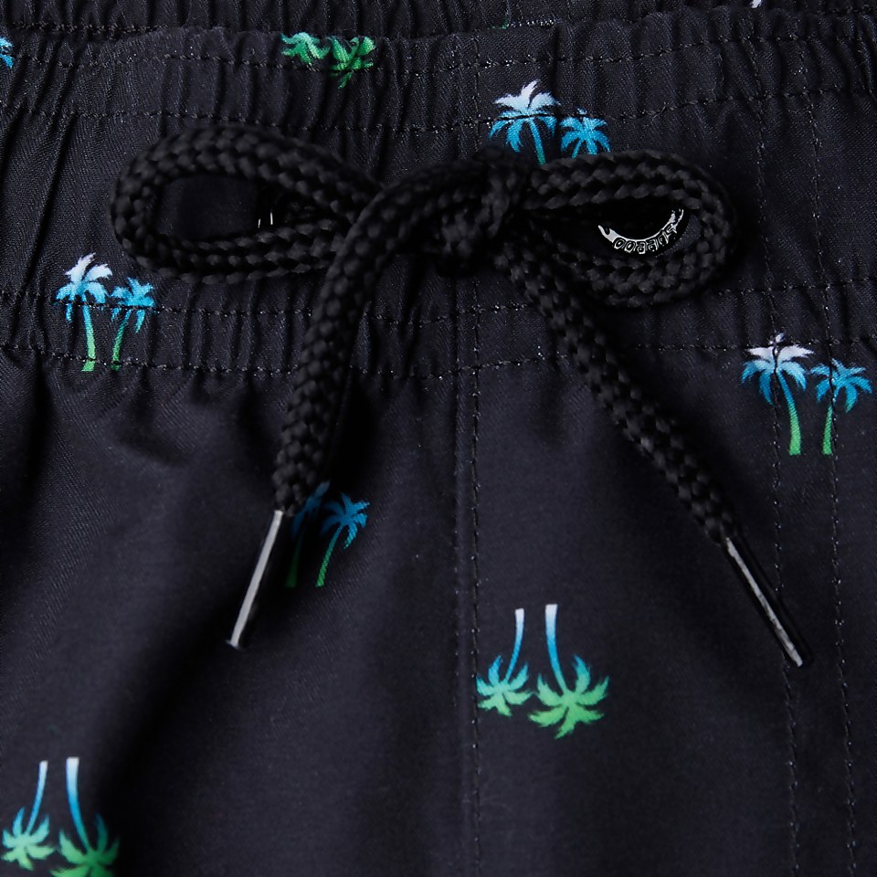 Men's Print Leisure 14" Swim Short Black/Blue