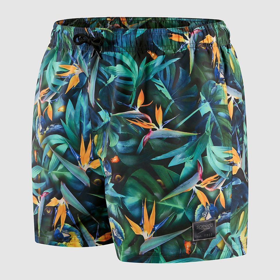 Herren Digital Printed Leisure 14" Badeshorts Schwarz/Grün