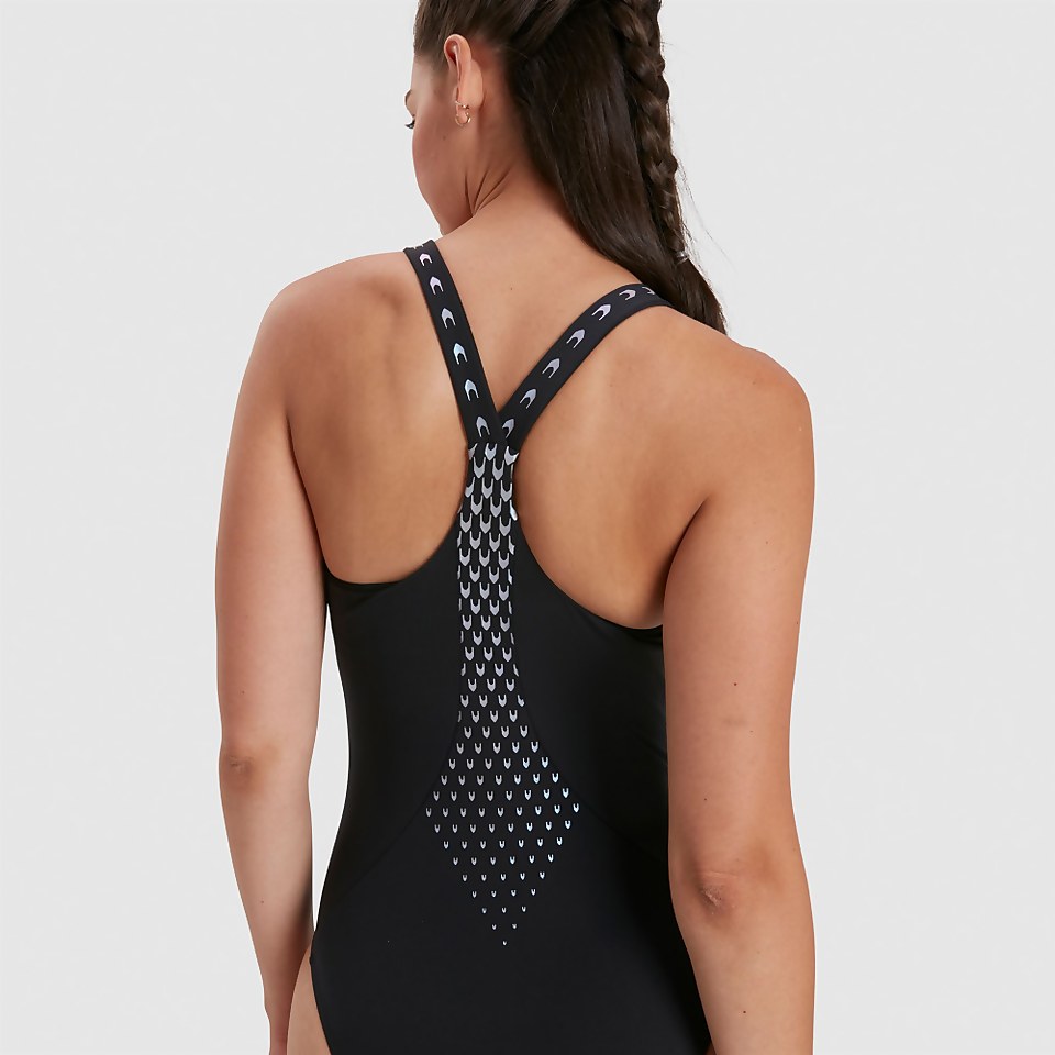 Maillot de bain Femme Eco Endurance+ Pro noir/arc-en-ciel