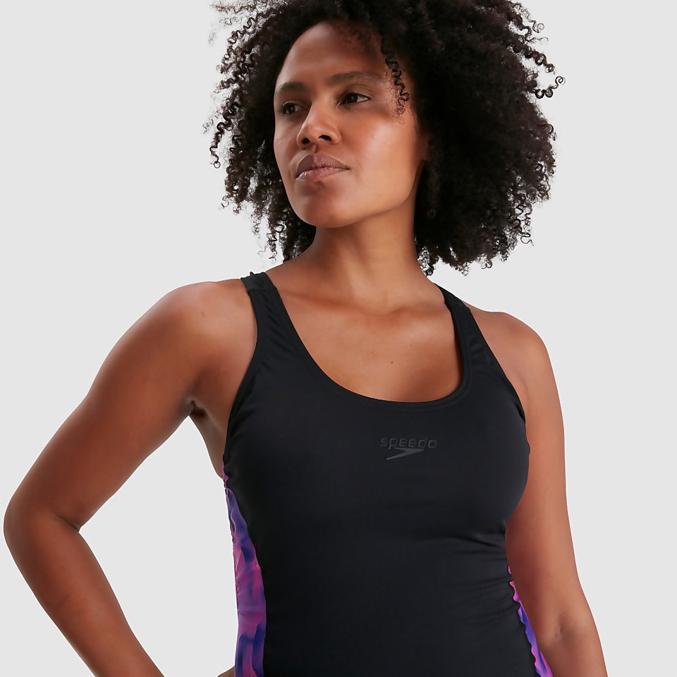 Combinaison partielle Femme Panel noir/rose