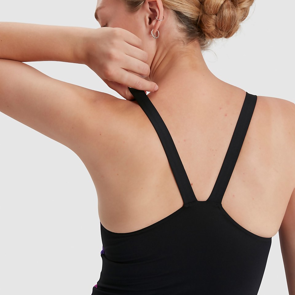 Women's Panel Tankini Black/Pink