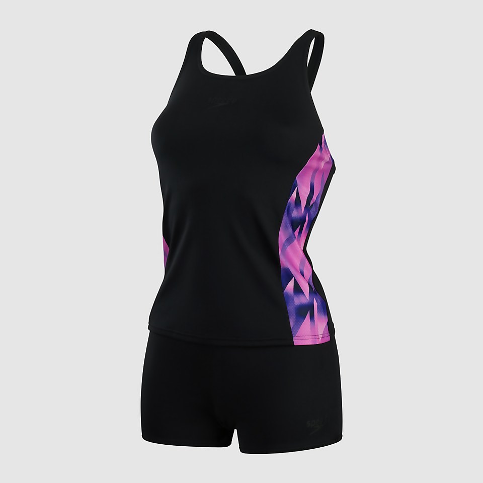 Women's Panel Tankini Black/Pink