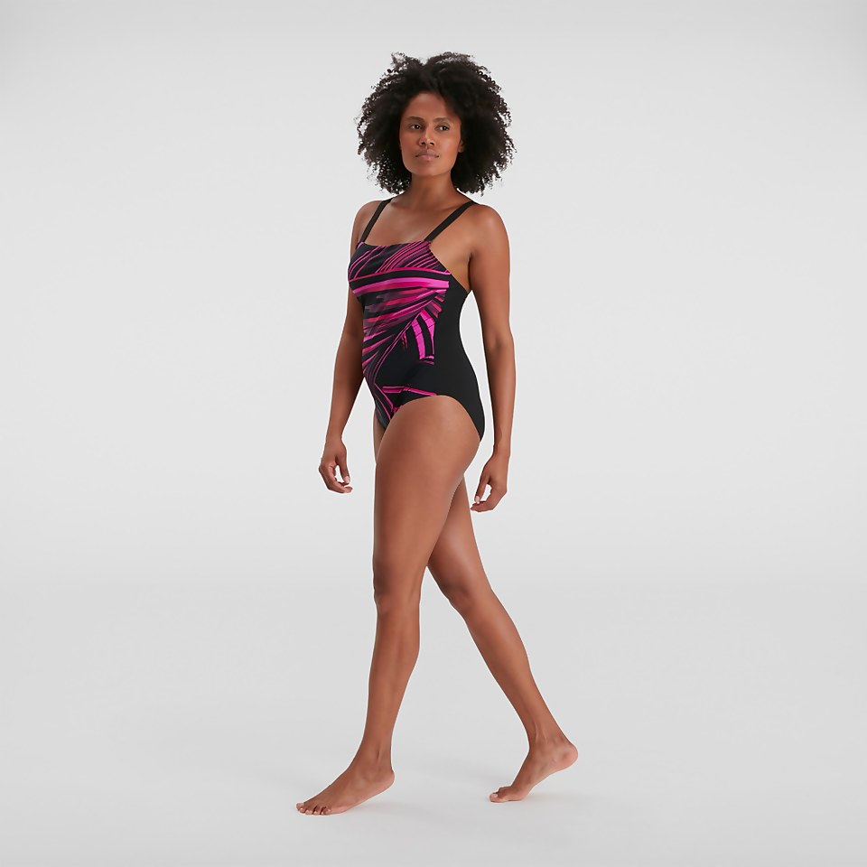 Women's Amberglow Printed Swimsuit Black/Pink