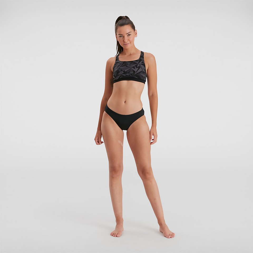 Damen Hyperboom Racerback Bikini Schwarz/Grau
