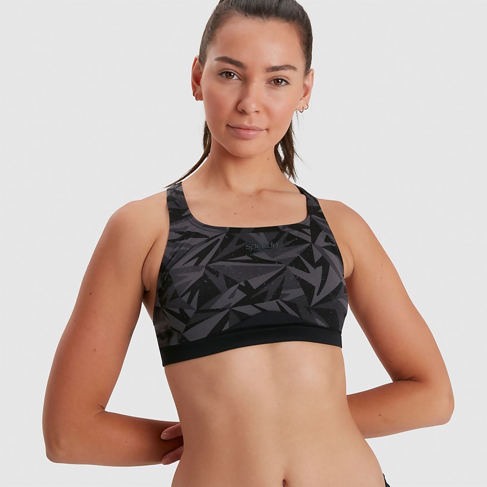 Damen Hyperboom Racerback Bikini Schwarz/Grau