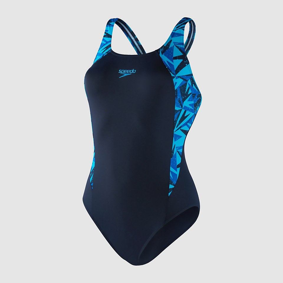 Damen Hyperboom Splice Muscleback Badeanzug Marineblau/Blau