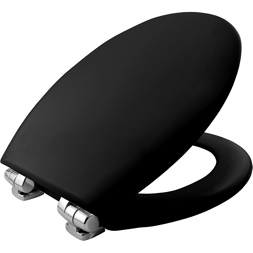 Bemis Phoenix Moulded Wood Toilet Seat Black Homebase