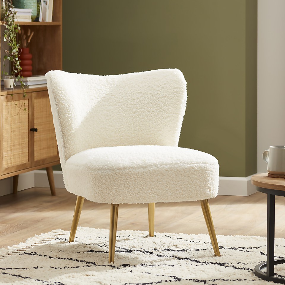 Dolly Boucle Accent Chair Cream