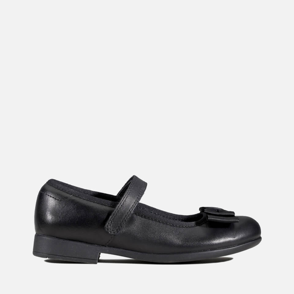 Clarks Kids Scalaap School Shoes Black Leather Allsole
