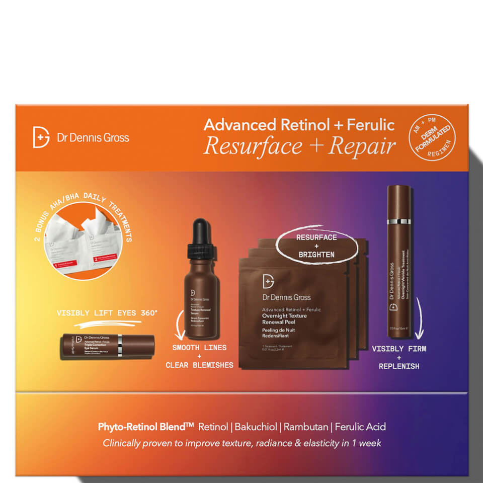 Dr Dennis Gross Skincare Advanced Retinol and Ferulic Resurface and Repair Set