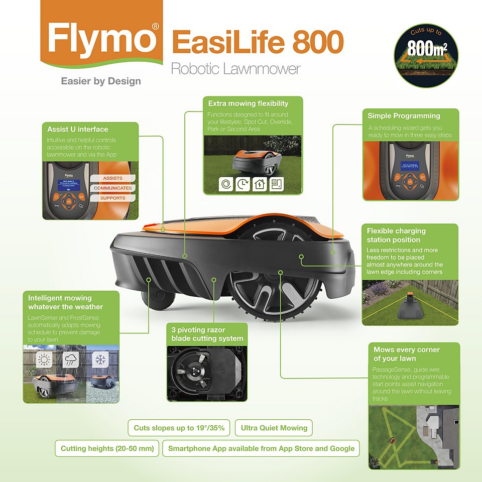 Flymo Easilife 800 Cordless Robot Lawnmower