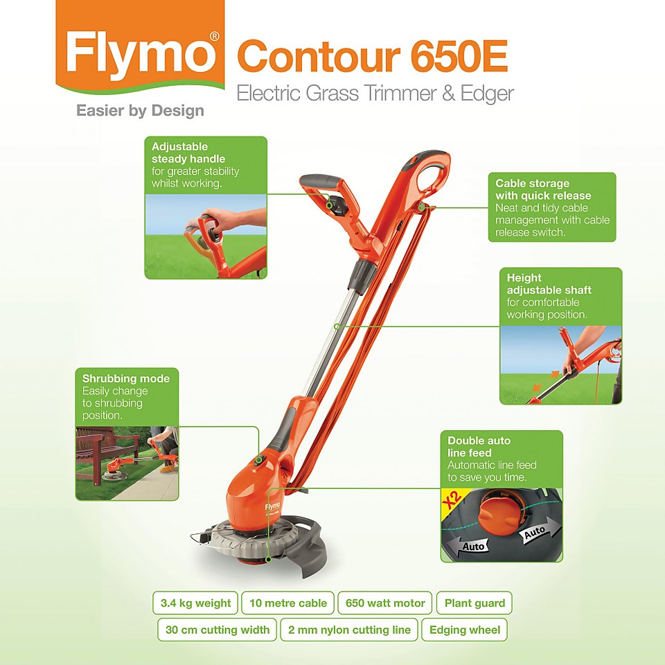 Flymo Contour 650E Electric Grass Trimmer and Edger
