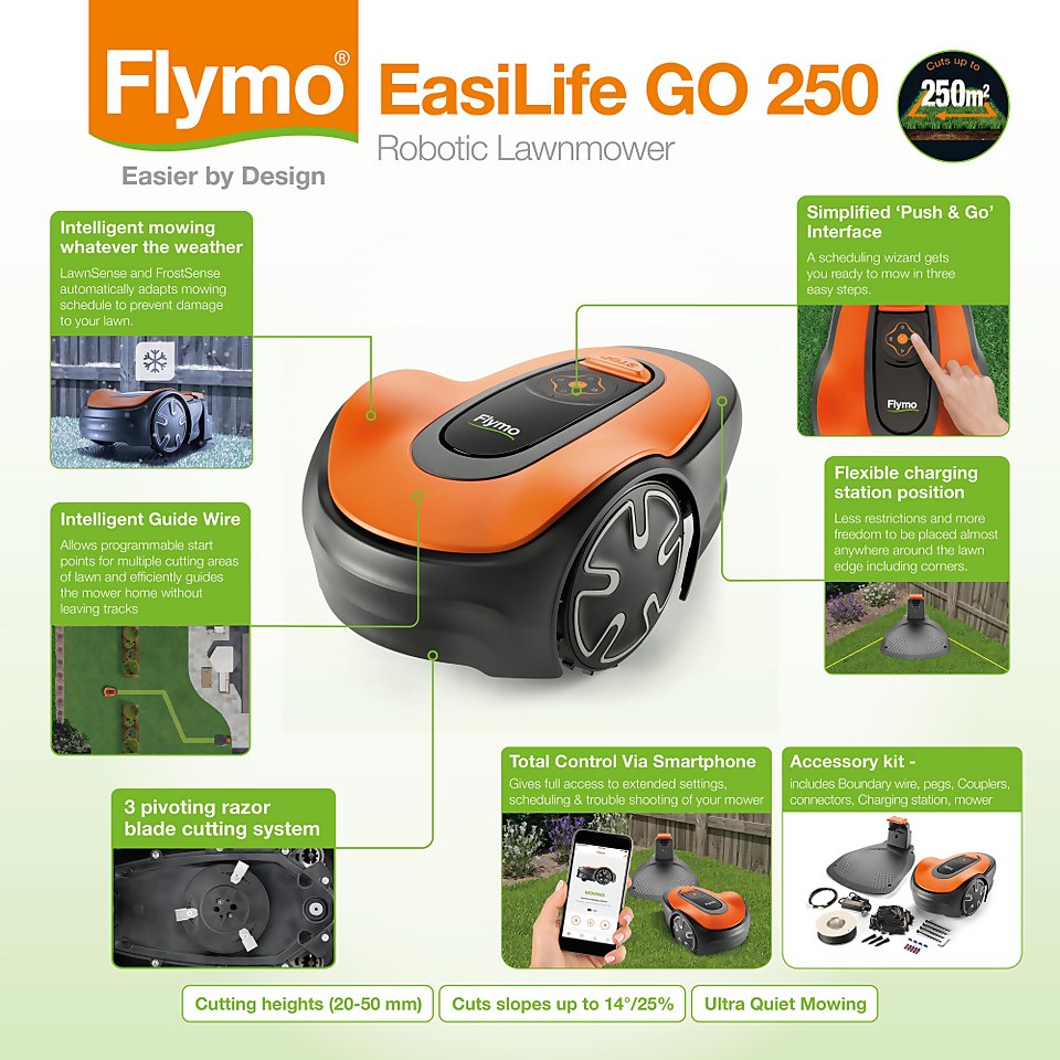 Flymo EasiLife GO 250 Cordless Robot Lawnmower