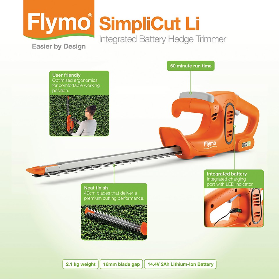 Flymo SimpliCut Cordless Hedge Trimmer - 40cm