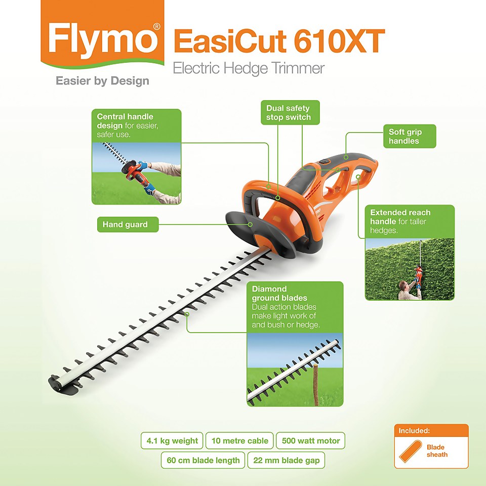 Flymo EasiCut 610XT Hedge Trimmer - 60cm