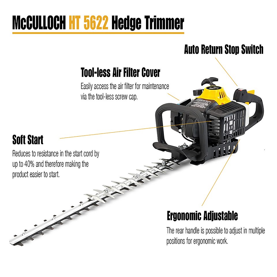 McCulloch HT5622 Petrol Hedge Trimmer