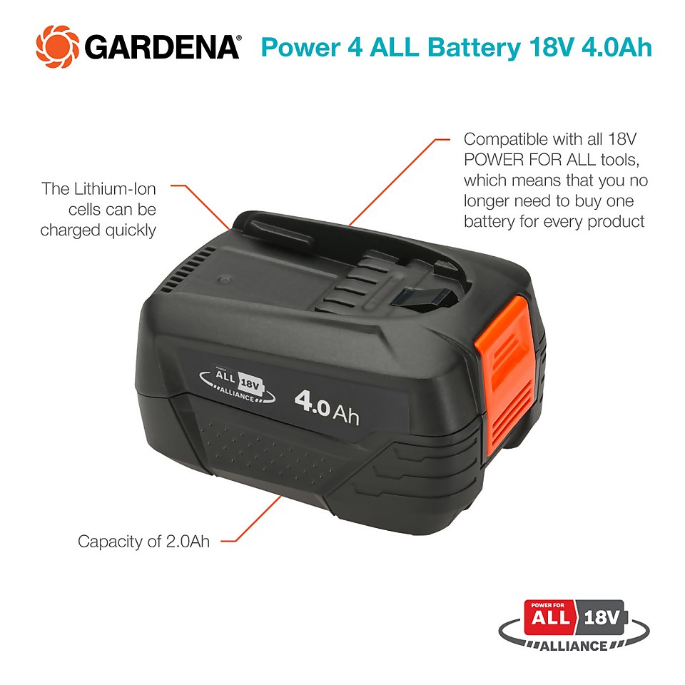 GARDENA Power 4 ALL Battery 18V 4.0Ah