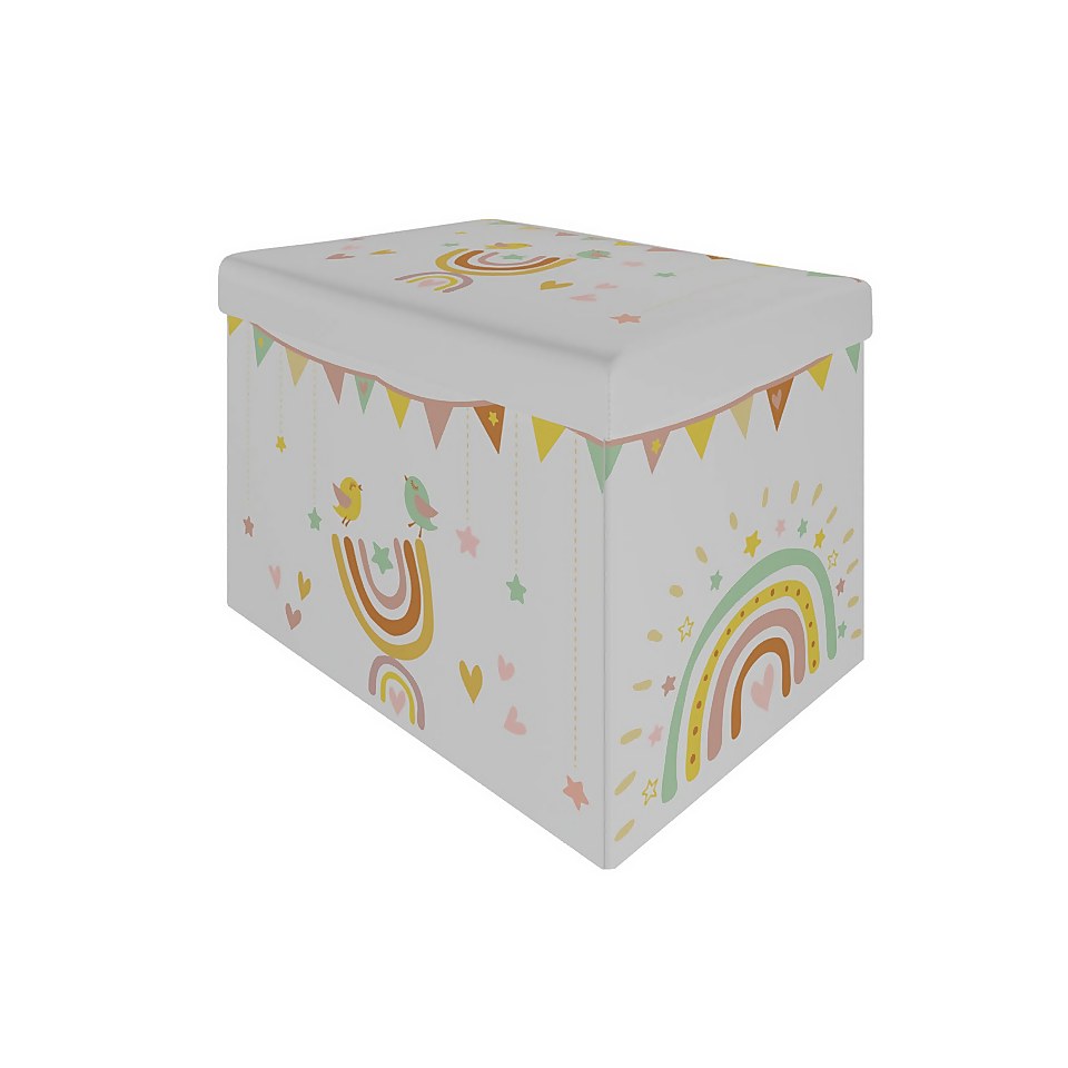 Flexi Storage Kids Storage Ottoman - Sunshine & Rainbows - 480x320x320mm
