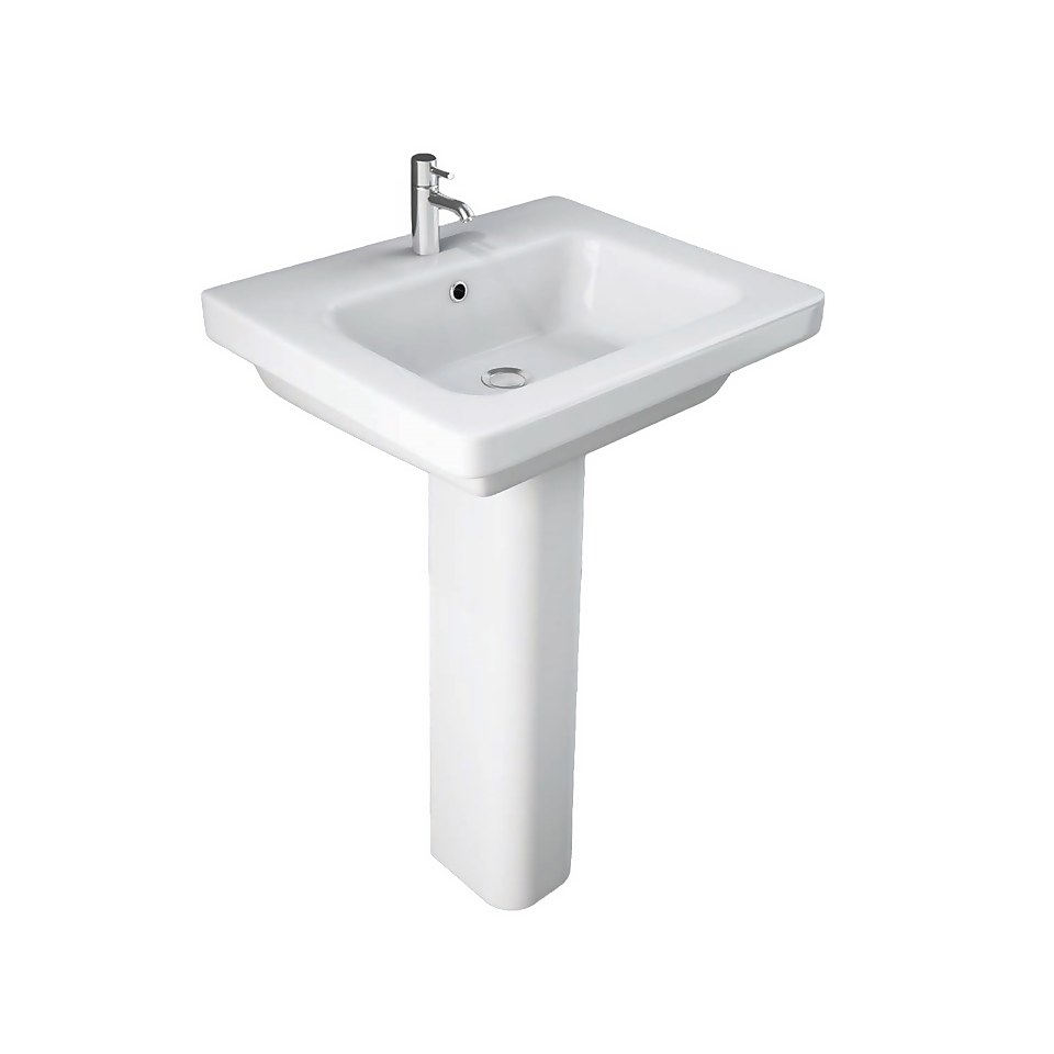 Bathstore Falcon 550mm White Basin and Full Pedestal